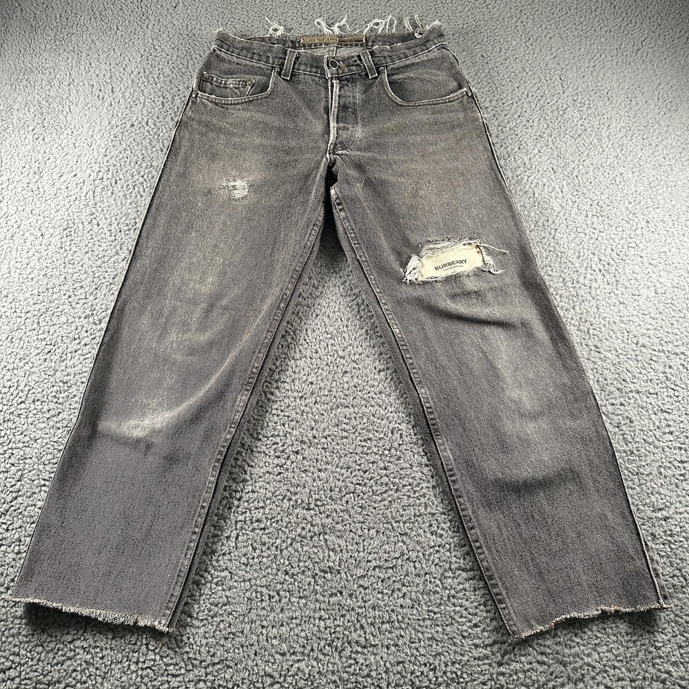 Vintage Levis Silvertab Jeans 31x27‎ Fit Gray Relaxed Distressed Burberry 80's